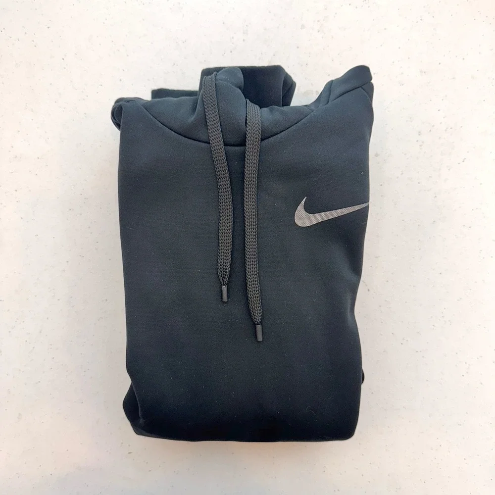 Nike Dri Fit Mens Hoodie Black Long‎ Sleeve Athletic Pullover Size M